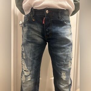 DSQUARED2 Faded Blue Relaxed Jeans